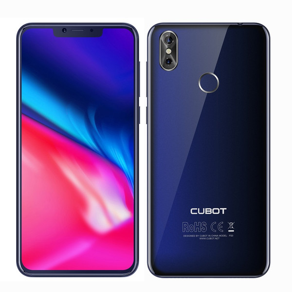 Cubot P20 Android 8.0 Smartphones 6.18inch Notch Screen 4GB RAM 64GB ROM MT6750T Octa Core 4000mAh 4G LTE Cell phones