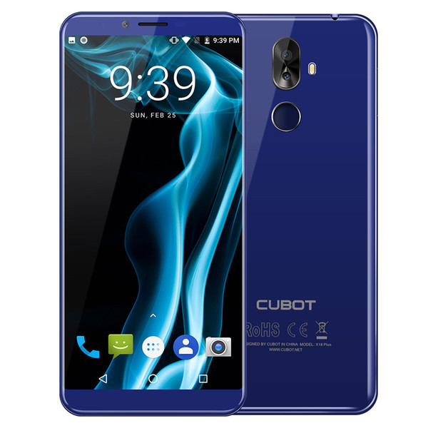 Cubot X18 Plus 5.99''Android 8.0 MT6750T Octa core 4GB RAM 64GB ROM Smartphone Dual Back Cam 4000mAH 4G Fingerprint Mobile Phone