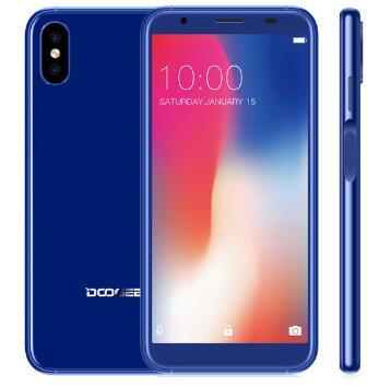 DOOGEE X55 Display Smartphone MT6580 1.3GHz 1GB 16GB Android 7.1 5.5 Inch 18:9 HD MTKDual Cameras Mobile Phone side Fingerprint