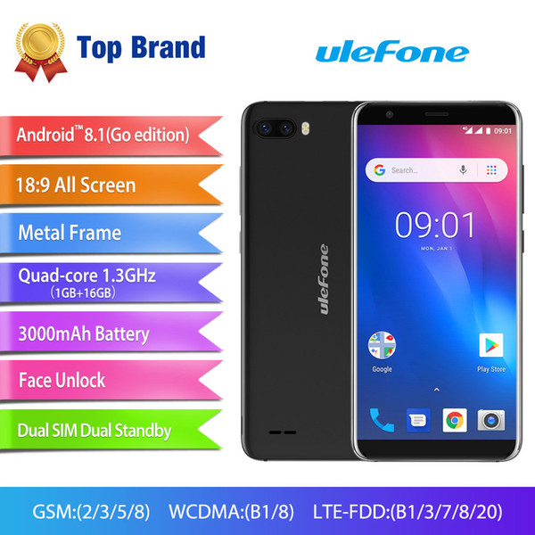 Ulefone S1 Pro Mobile Phone Android 8.1 5.5 inch 18:9 MTK6739 Quad Core 1GB RAM 16GB ROM 13MP+5MP Rear Dual Camera 4G Smartphone