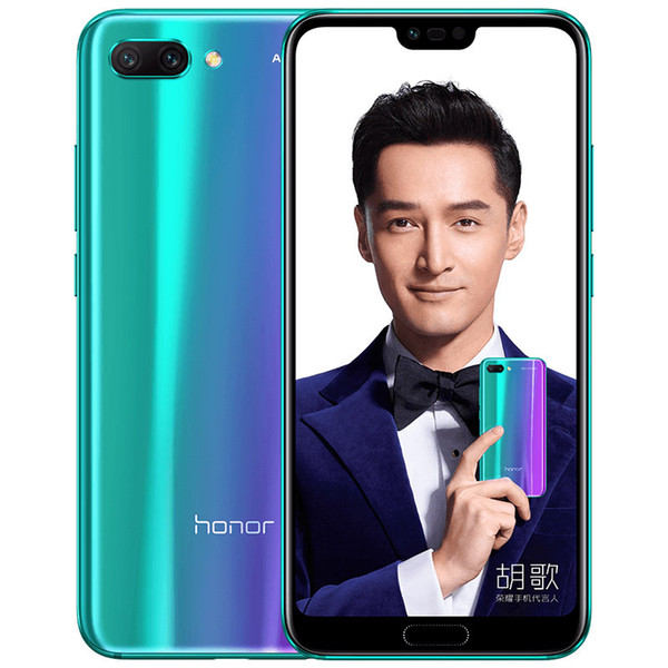 Original Huawei Honor 10 4GB RAM 128GB ROM 4G LTE Cell Phone Kirin 970 Octa Core Android 5.84 inch Full Screen 24.0MP NFC Smart Mobile Phone