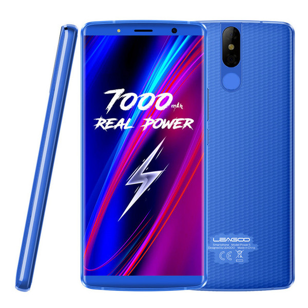 LEAGOO Power 5 Smartphones 5.99inch 6GB RAM 64GB ROM Android 8.1 MT6763 Octa Core 7000mah Dual Rear Cams 4G Mobile Phones