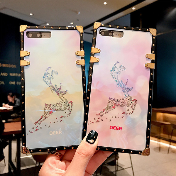 One Piece Designer Phone Case Deer Pattern for Samsung S9 Plus for Iphone XR XS MAX 6 7 8 Plus Fashion Brand Cover