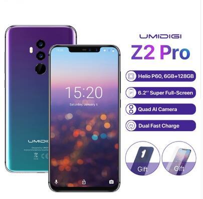 UMIDIGI Z2 PRO 6GB RAM 128GB ROM Helio P60 MTK6771 2.0GHz Octa Core 6.2 Inch FHD+ Full Screen Android 8.1 4G LTE Smartphone