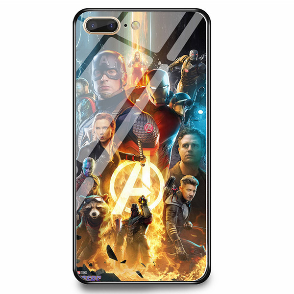 AVENGERS 4 Mobile Phone Case Marvel Glass Phone Case Cover Protective for iphone 6 7 8 plus X XR XS Max