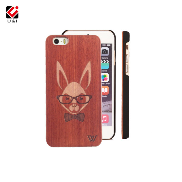 Cute 3D Animal Series Laser Engrave Hard Wood PC Back Cover for iPhone 5 6 6s 7 8plus 8 7plus x 6plus wholesale