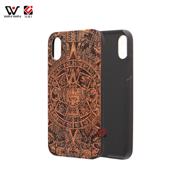 10 totem engraving wood pc phone case for iPhone x 10, hybrid luxury winwincase brand back cover for Apple i Phone x 10