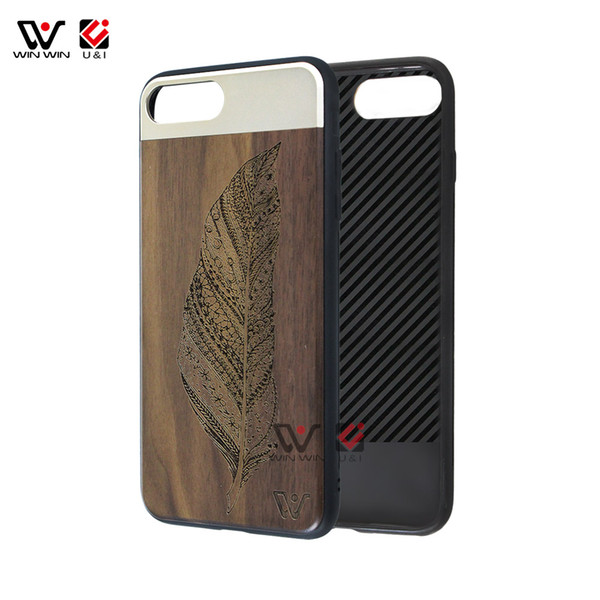 Multi design wood aluminum metal hard case for iPhone 6 6s , luxury bamboo walnut wooden tpu case for Apple i Phone 6 s