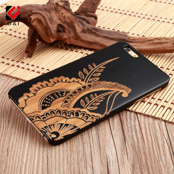 Flower Plant Case Art Wood U&I Cover for iPhone x 5 5s 6 7 7Plus 8 Plus Engrave Collection carving cell phone cases