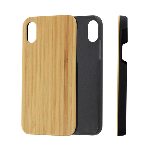 Bamboo Wood Phone Case for Apple iPhone X Shockproof PC Bumper Protective Cover Case for iPhone X for iPhone 6 6plus 7 7plus