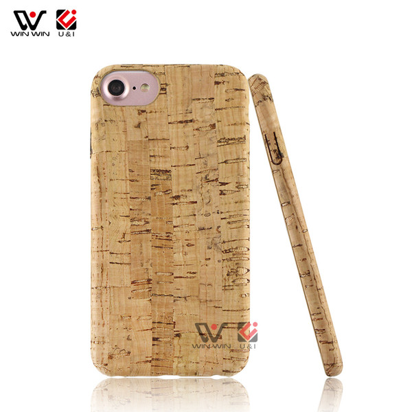 Newest Products Plain Cork Wood Leather Waterproof Custom Design Mobile Phone Accessories Case for iPhone 7 plus