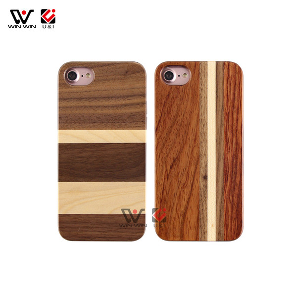 Newest Luxury 360 Full Protective Mix Rosewood Walnut Wood+PC+TPU Mobile Phone Accessories Cases for iPhone X