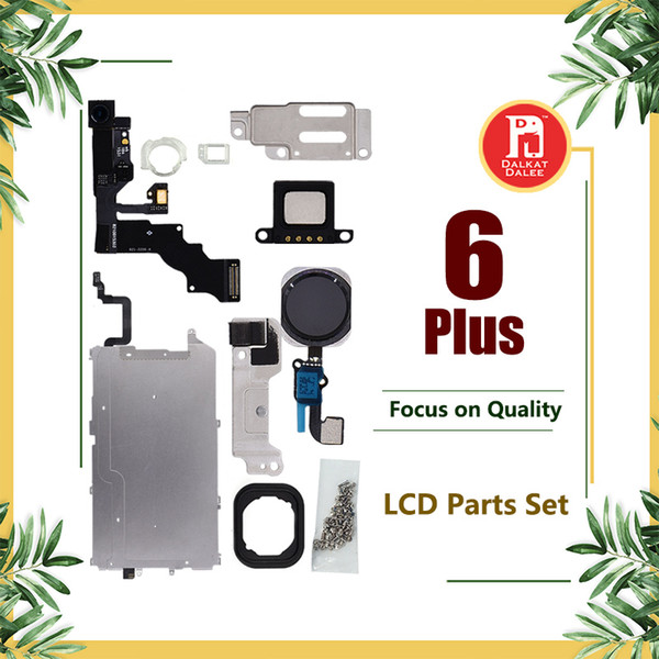 For iPhone 6 Plus Front Camera Home Button Ear Pieces Screw Sets Metal Plate Bezel LCD Display Touch Screen Digitizer Full Complete Parts