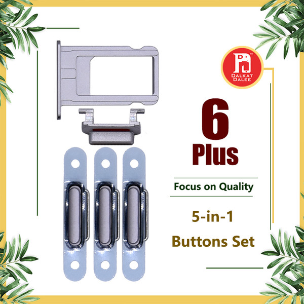 New Power Button Volume Buttons Sim Card Holder Tray Slot Mute Button Side Button Sets Set For iPhone 6 plus 5.5 inch