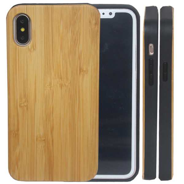 Real Wood Handmade For Iphone X 8 iphone 7 6 6s Plus Wooden with Soft TPU Phone Cover Hard Back Cases For Samsung Galaxy S8 S8 Plus