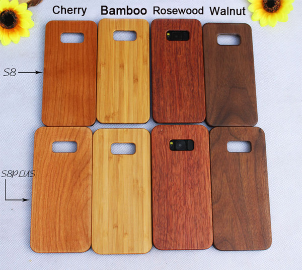 Super Hot Wood Case For Samsung Galaxy S8 S9 Plus Note 8 S7 edge S6 Wooden Bamboo + PC Bumper Cover Custom Design For Iphone X 10 7 PLUS 8 6