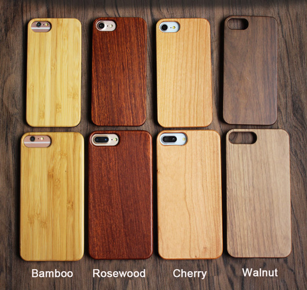 Gorgeous Universal Wood Cell phone Cases For Iphone 6 6s 7 8 plus X 5 5S SE Popular anti-shock Bamboo Wooden Hard Cover For Samsung Galaxy