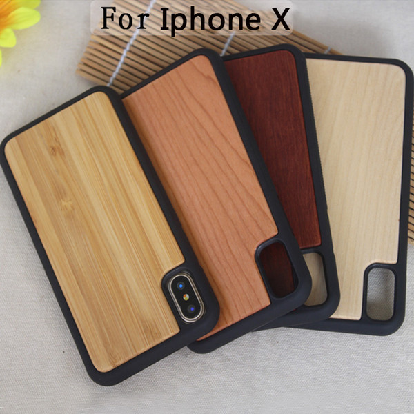 Engraving Wood Phone Cases For Iphone X 8 6 6s 7 plus Handmade Wooden Bamboo iphone Cover For Samsung S8 Plus S7 S6 edge DHL Free