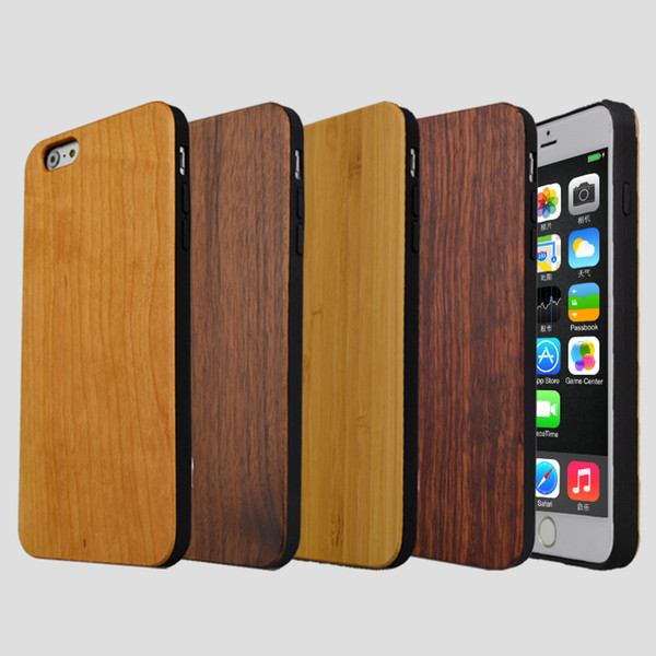 Hot Phone Cases Handmade Wood Case For Iphone 7 8 6 6s plus X 10 5 5s Natural Bamboo Wooden TPU Mobile Cover For Samsung Galaxy S8 S9 S7