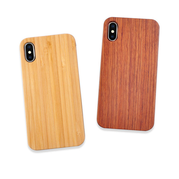 Customized Logo Design Real Wood Case For iphone X 7 8 10 6S Plus Super Anti-knock Wooden Cellphone Cover PC Back Shell For Samsung S9 S8 S7