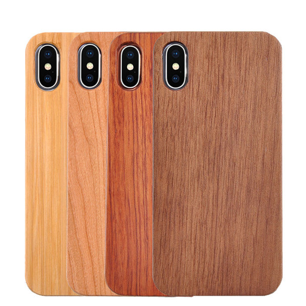 Anti-knock Wood Phone Case For IPhone X 10 8 7 Plus TPU Wood Case Real Bamboo Wooden Ultra Thin Phone Case For Samsung Galaxy S9 Plus Note 8