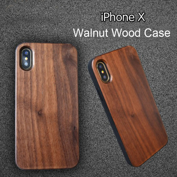 Bamboo Wood Case Custom For iphone 6 6s 7 8 5s X 10 Mobile Cell phone Cover Wooden TPU Anti-knock Back Shell For Samsung Galaxy S9 S8 S7 S6