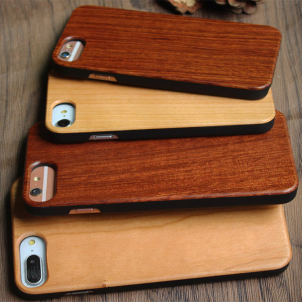 Wholesale For iPhone 8 7 Plus 6 6s 5 iPhone X Wood Phone Case Wooden Bamboo Back Cover Case Shockproof Case Phone Shell for Samsung S9 S8 S7