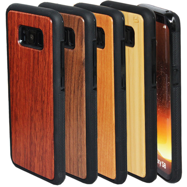 For Samsung S9 S8 Note 8 Case Wood soft TPU Hard Back Cover Wooden Bamboo Phone Case For Samsung Galaxy S9 plus S7 S7edge iphone 6 6S X 7 8