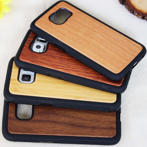 Luxury Real Wood TPU Case For Iphone X 6 6s plus 7 8 Shockproof Bamboo Wooden Phone Cover For Samsung Galaxy S6 S7edge S8 Note8