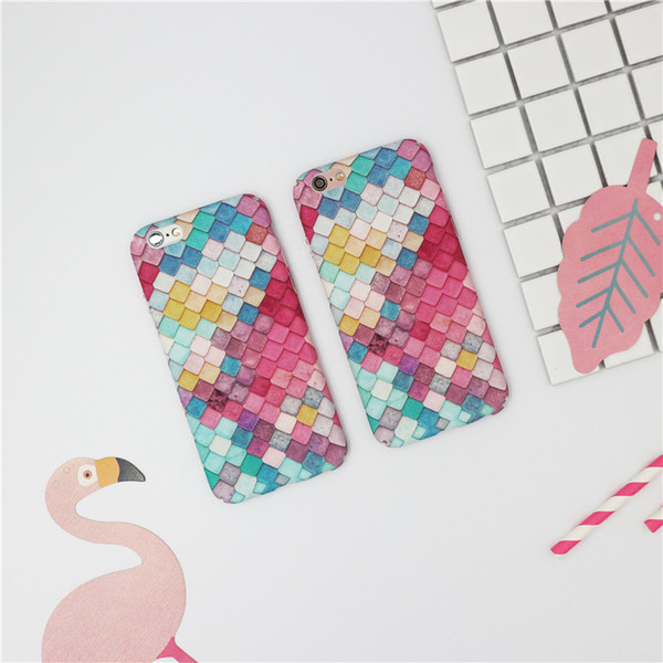 SODIAL(R) Fashion Scales 3D Scales Squama Hard Phone Cases For iPhone 6 and 6S Korean Girls Mermaid Cover