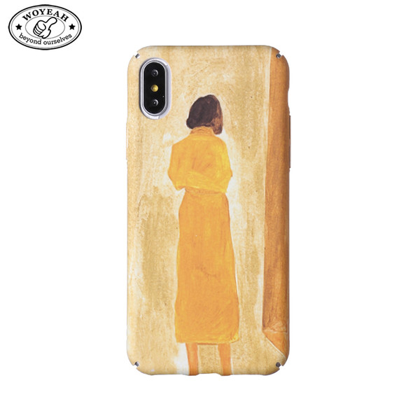 Phone Accesories Case Oil Painting Design Hard Plastic Cell Phone Case Luminous Mobile Phone Case for iphone