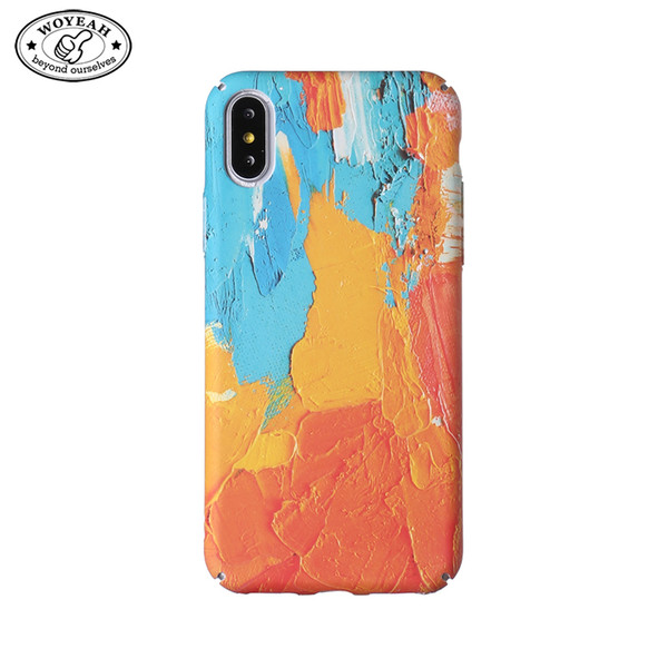 Oil Painting Design Luminous Phone Case Painting Hard Plastic Cell Phone Case for iphone Case Custom