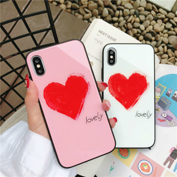 Heart -Shaped Phone Case For iPhone 6 6S 7 8 Plus X Fashion Estival Cool vitreous Smooth Cover Back Cover Cases Best Gift