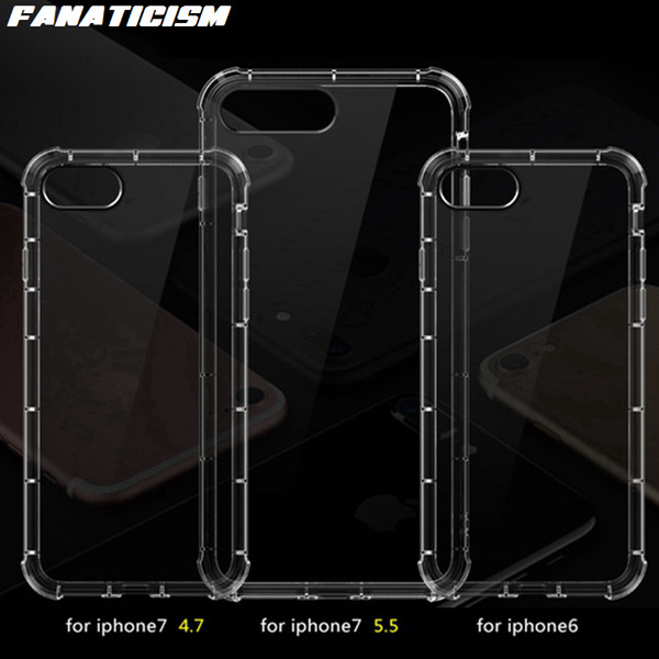 Fanaticism Thicken 1.2mm Soft Silicone Shockproof Transparent Case For iphone X 6 6s 7 8 Plus Anti-knock Soft TPU GEL Cover