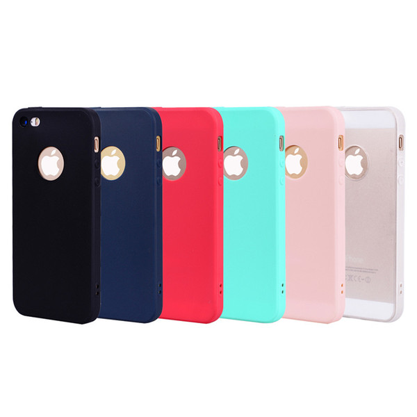 For iPhone 5S SE Case Back Cover Soft TPU Candy color series Ultrathin Designer Mobie Phone Case Capinha