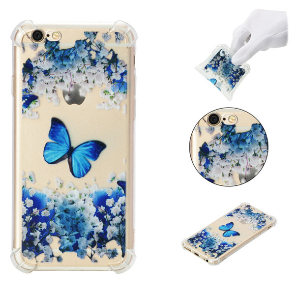 Soft TPU Cover For iPhone 6 Plus 6S Plus Case Coque transparent Coloured drawing Shockproof Phone Cases butterfly Cloud Skull