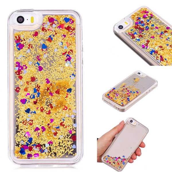 Cover For iPhone 5S SE Case Quicksand Flash Glitter Powder Mirror Hard Mobile phone Cases Covers