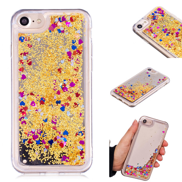 Cover For iPhone 7 Case Quicksand Flash Glitter Powder Mirror Hard Mobile phone Cases Covers For iPhone 8