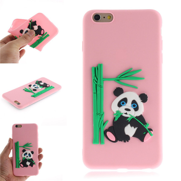 Fashion Cover For iPhone 6 Plus 6S Plus Case Coque Candy Silicone Panda bamboo Soft silica gel Mobile Phone Cases Shell Covers