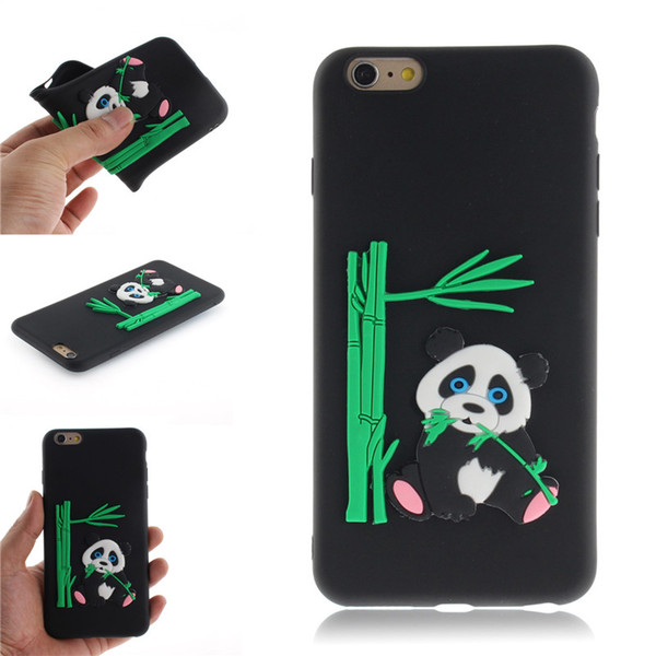 Fashion Cover For iPhone 6 6S Case Coque Candy Silicone Panda bamboo Soft silica gel Mobile Phone Cases Shell Covers