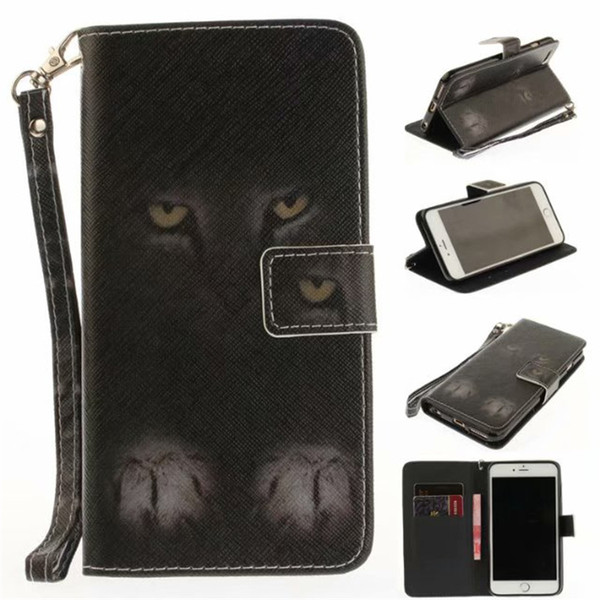 Flip Wallet Case For iPhone 6 6S Cases Coque Animal Wolf Owl Tiger Lion Painted PU Leather Phone bags accessories Cover