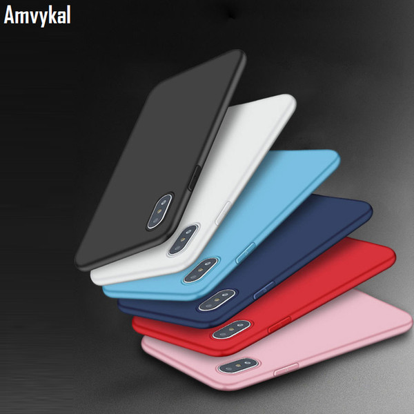 Amvykal For iphone X 5 5s SE 6 6s 7 8 Plus Case Ultra-thin Matte Soft Silicone Case 6Colors Soft TPU GEL Cover