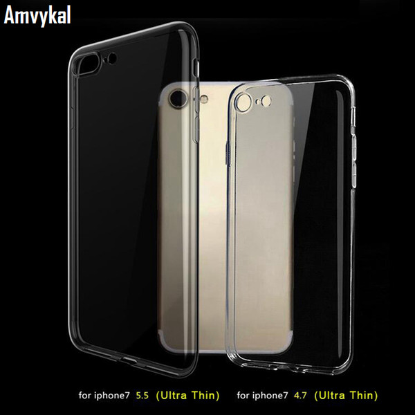 Amvykal For iphone 6 6s 7 8 Plus Case Ultra Thin 0.6 MM Soft Silicone TPU GEL Case Glossy Transparent Clear Cover