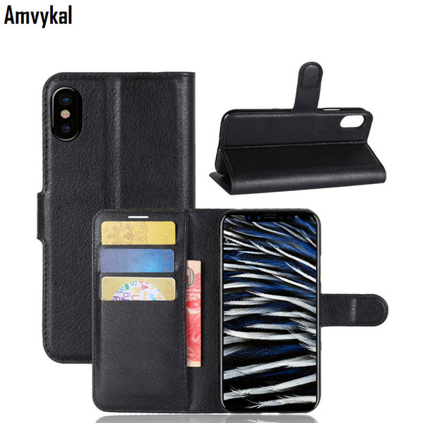 For iphone X Case Soft TPU Silicone Case 9 Colors Luxury Leather Flip Wallet Case Cover With Card Holder Stand Coque For iphoneX