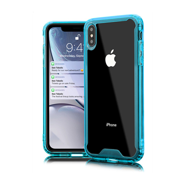 Clear Acrylic Silicone Cases For iPhone 6 7 8Plus XS XR MAX Samsung S8 S9 S10 E S105G Note Mate 20 P30