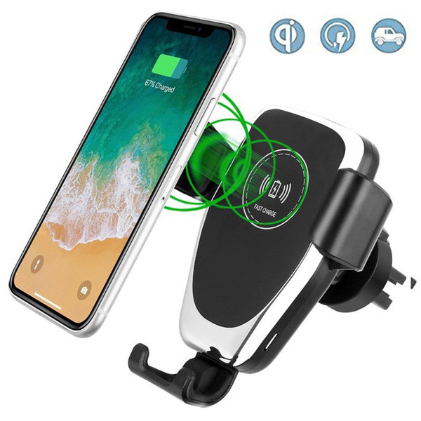 Gravity auto car phone holder qi wireless charger one hand operation for iphone x XR XS Max 8 Plus Samsung qi enabled phones