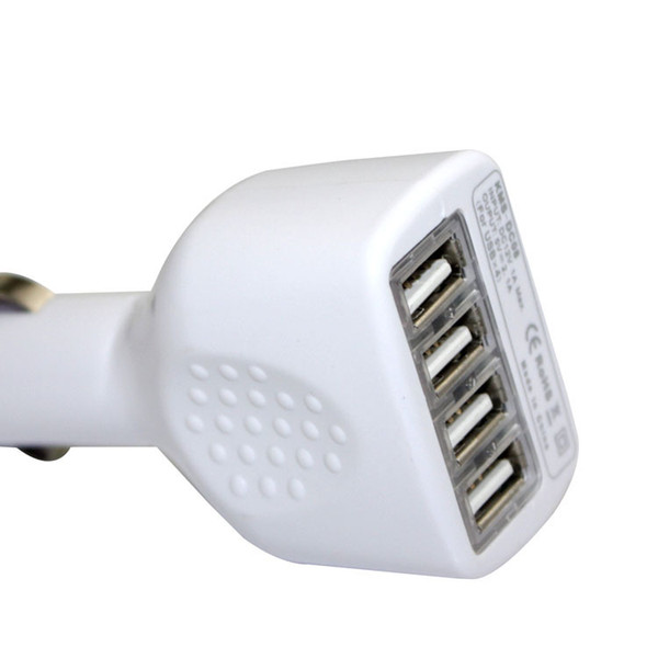 new black/white Mobile Phone Chargers 4 usb car Micro Charger Mini USB charger Car Charger for iphone 5 5s 6 ipad