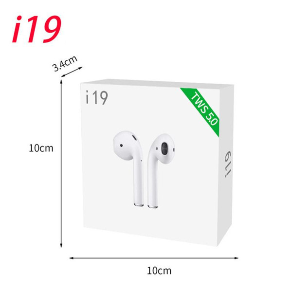 i19 TWS Wireless Touch Headphones BT5.0 Bluetooth Mic Headset Earphone Support Wireless Charging pk i10 i12 i14 i16 tws