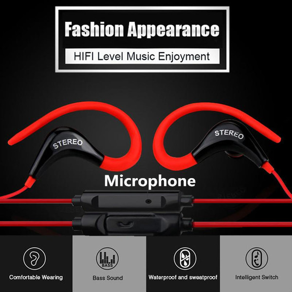 SF-878 Ear Hook Sport Earphone Bass Music Headset Stereo handsfree Headphone With Mic 3.5mm Earbuds For All Mobile Phone MP3 Running Headset