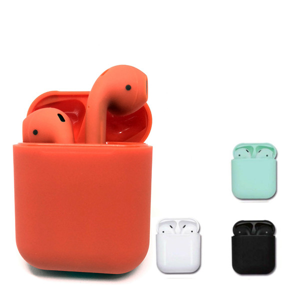 i12 tws bluetooth 5.0 wireless bluetooth headphones Earphones colorful touch control wireless headset earbuds with charger box